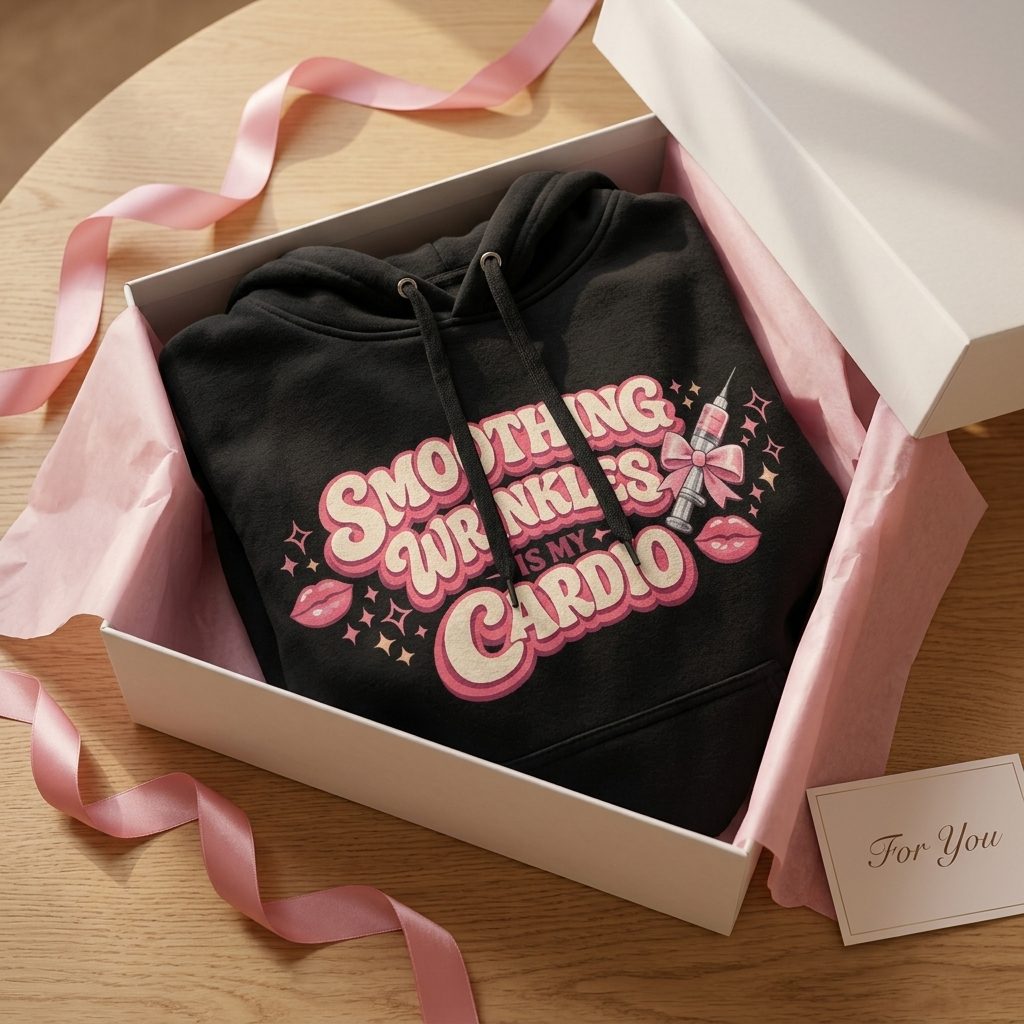 Injector nurse hoodie, gift-scene mockup